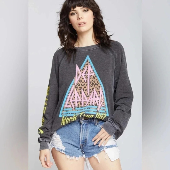 Recycled Karma Def Leppard World Tour 1987 Sweatshirt - Size Medium - Picture 2 of 11